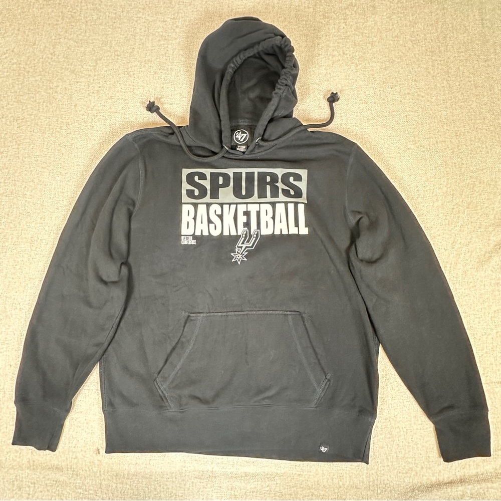 San Antonio Spurs Hoodie XL ’47 Brand NBA Basketball Black Pullover Sweatshirt